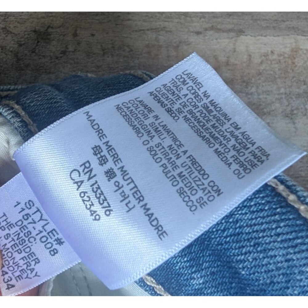 Mother The Insider Crop Step Fray Jeans Women's 28 Monkey In The Middle 26" In - Picture 2 of 6